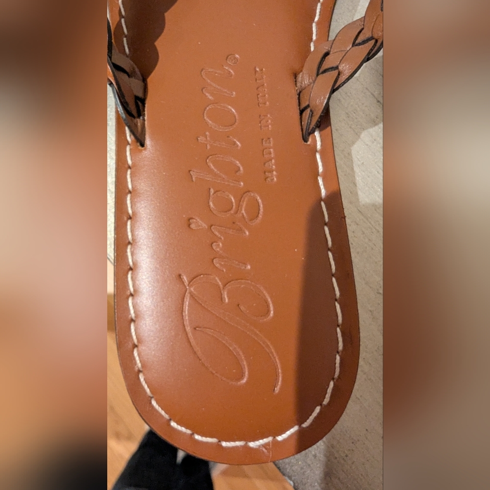 Brighton Tan Braided Sandals with Silver Detail - Picture 9 of 12